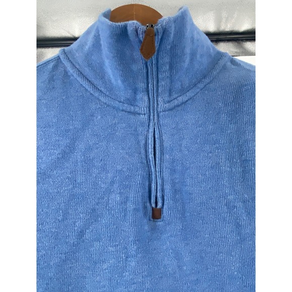 Polo Ralph Lauren Men's Blue Quarter Zip Light Blue Pullover Sweatshirt Size XL - Picture 6 of 13